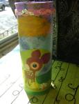 Springtime decorated pringles can.
